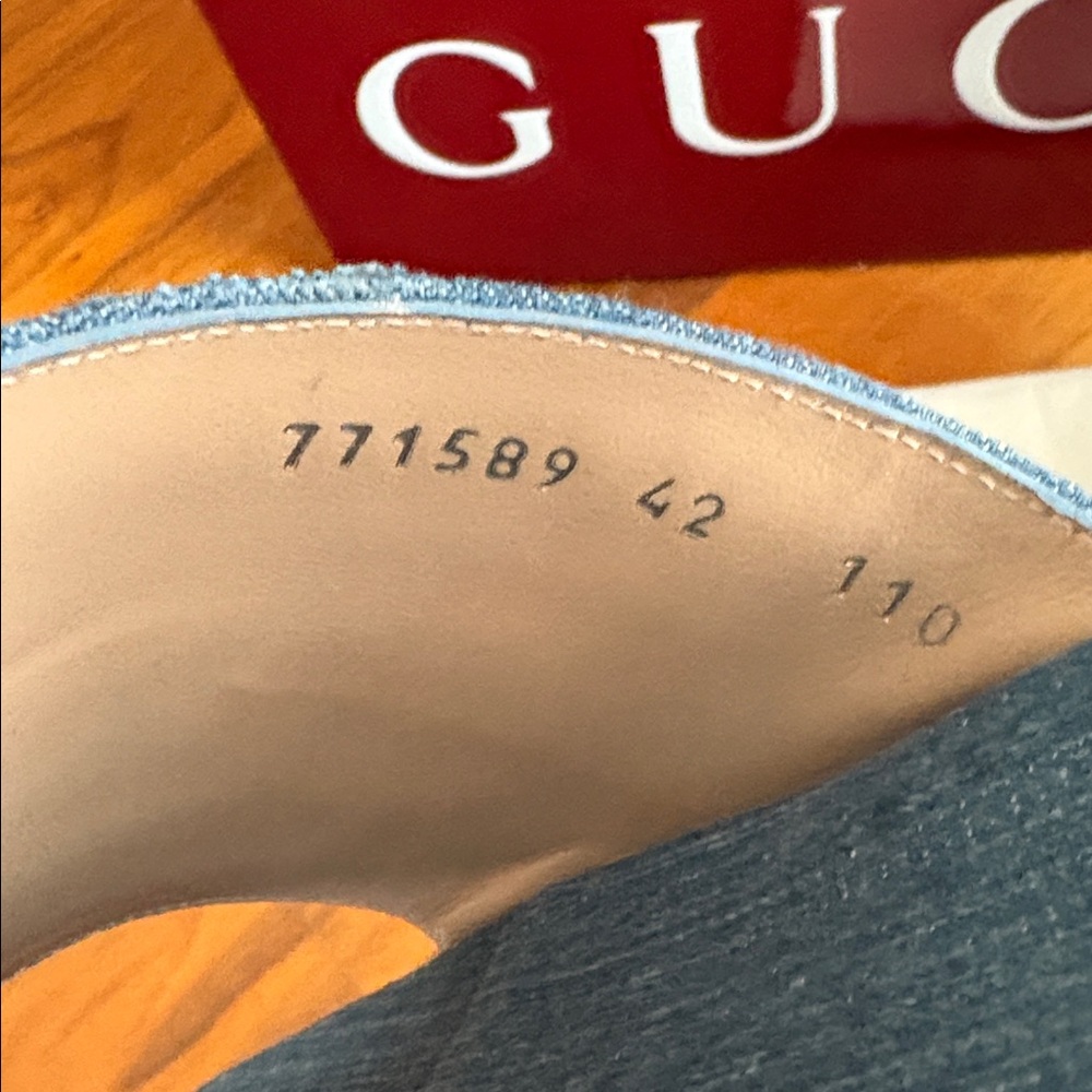 Gucci Jane Denim Blue Open-Toe Sandals, NEW - Picture 10 of 17